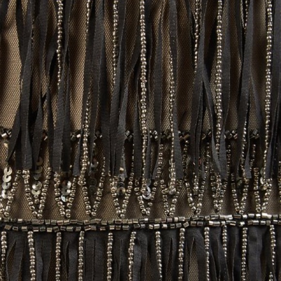 NWT Adrianna Papell Embellished Fringe Trim A Line Dress 10 - Picture 4 of 13